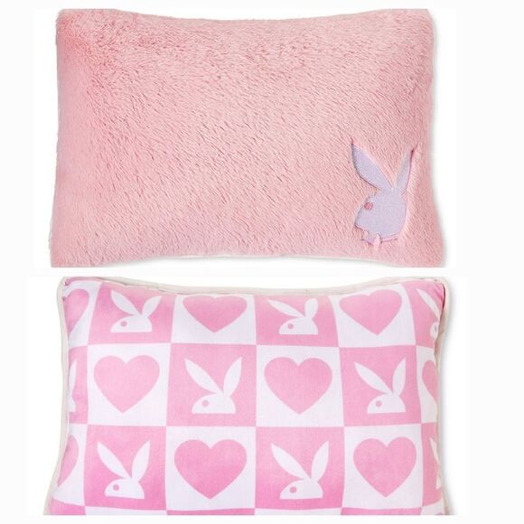 PLAYBOY Other - Playboy Pink Faux Fur Reversible 20" Accent Pillow